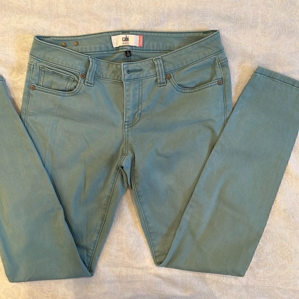 Cabi Jeans Green Skinny Size 4 Style 5169
